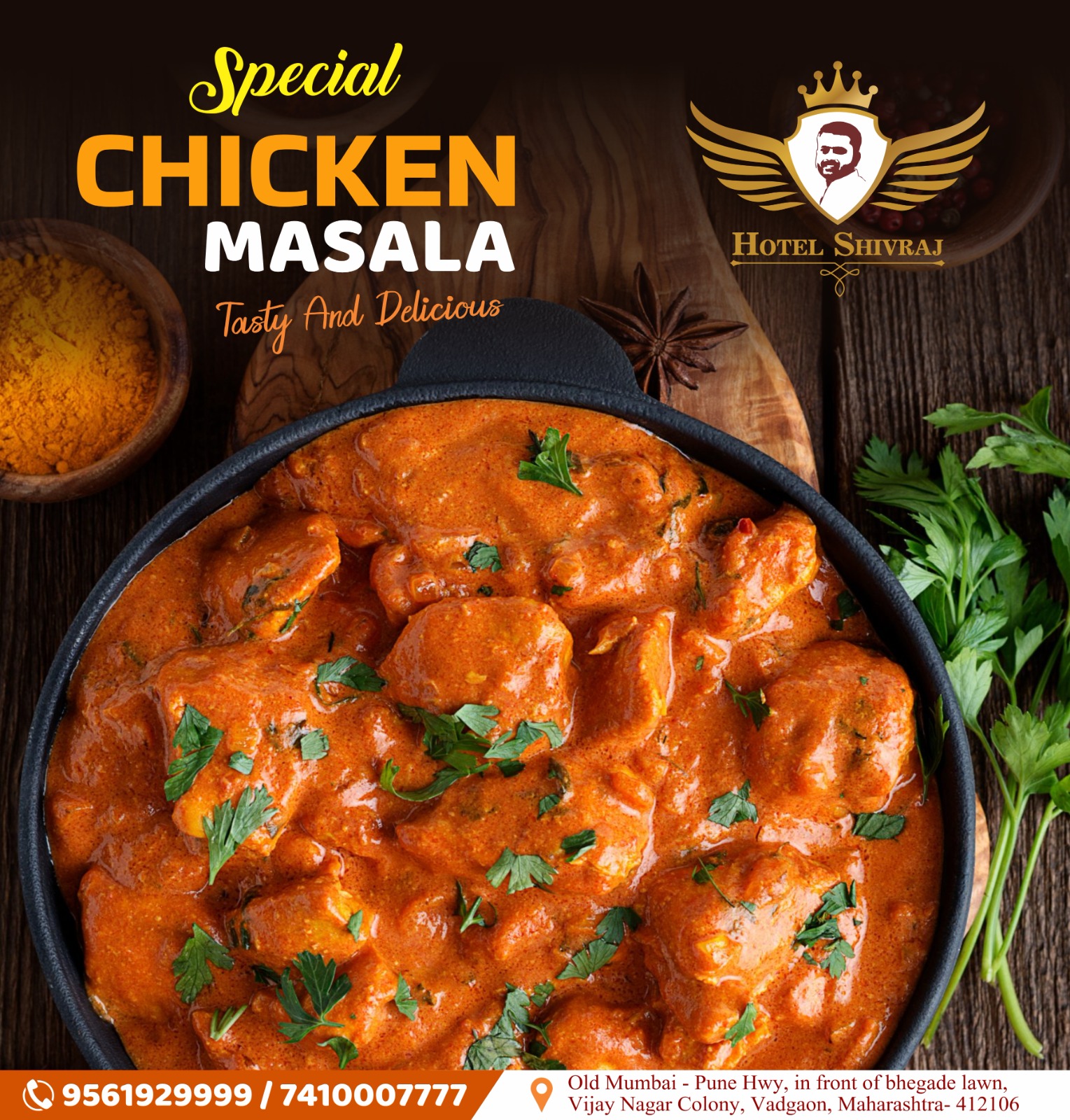 Special chicken masala curry at Hotel Shivraj