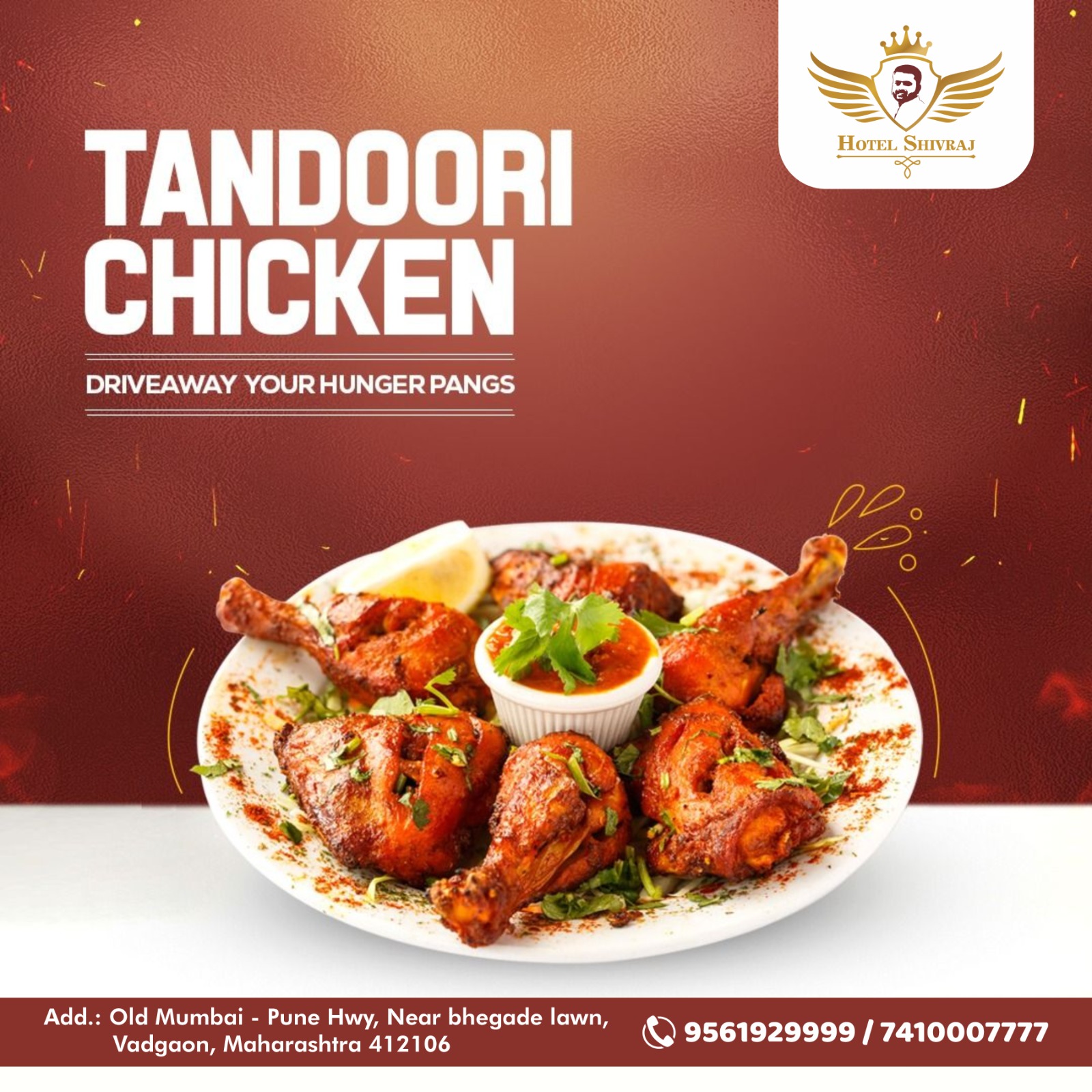 Special tandoori chicken at Hotel Shivraj